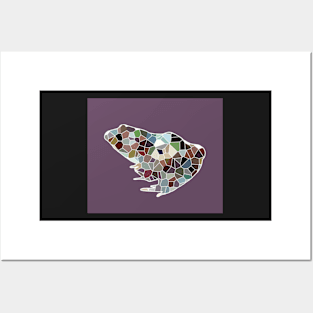 Purple geometrical frog Posters and Art